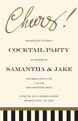 Just Say Cheers! Hot Pink Invitations