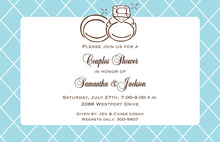 Lattice Pattern Two Wedding Rings Invitation