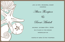 Inspired Decorated Shell Trio Beach Invitations