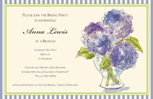 Lavender Hydrangeas Wood Planks Invitations