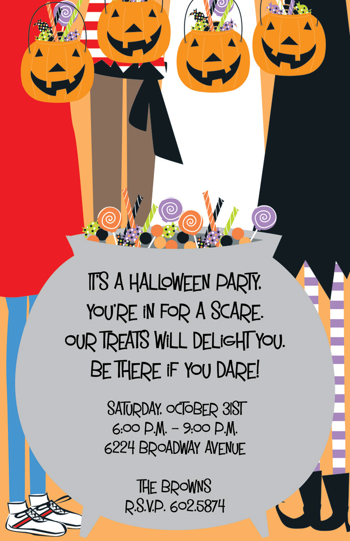 Candy Kids Halloween Invitations