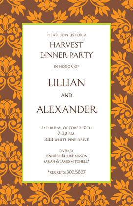 Fall Leaves Black Texture Invitations