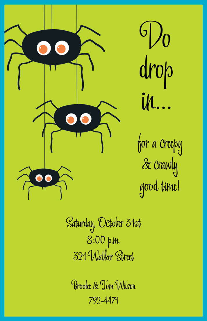 Spider Trio Halloween Invitations