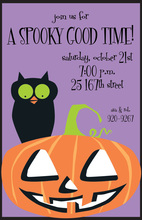 Halloween Treats In White Bag Invitation