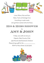 Gadgets Utensils Bridal Shower Invitations