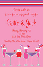 Fancy Wine Chatter Pink Invitations