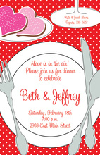 Modern Silver Cutlery Red Rehearsal Dinner Invitations