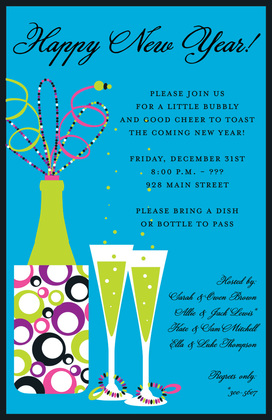 New Year Pop Invitations