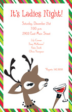 Peeking Reindeer Lime Green Invitations