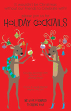 Peeking Reindeer Blue Invitations