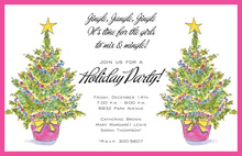 Holiday Topiary Glitz Invitation