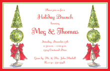 Holiday Topiary Glitz Invitation