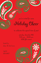 Classy Paisley Cheer Red Invitation