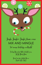 Peeking Reindeer Blue Invitations