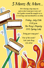 Tasty S'Mores Outdoor Camping Yellow Invite