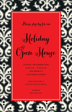 Holiday Houndstooth In Red Invitations