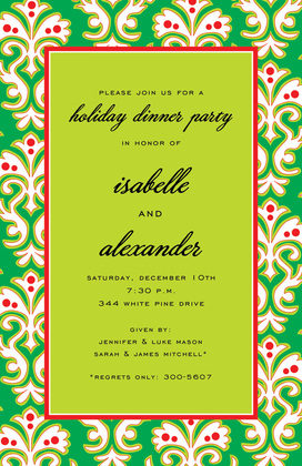 Green Dandy Framed Invitations