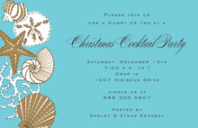 Tropical Shell Aqua Seahorse Beach Wedding Invitations