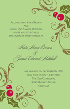 Modern Holly Scroll Invitations