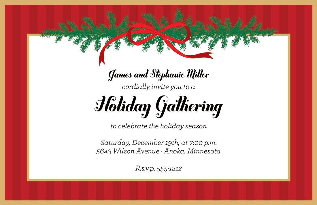 Elegant Christmas Bough Invitations