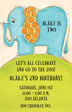 Adorable White Elephant Birthday Invitations