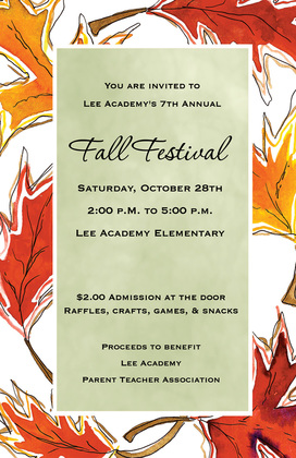 Superb Orange Fall Leaves Invitation