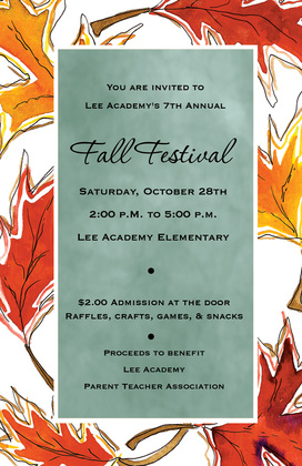 Glorious Lavender Fall Leaves Invitation