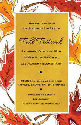 Glorious Lavender Fall Leaves Invitation