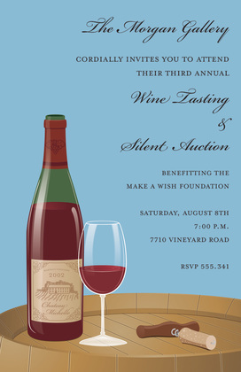 Wine Tasting Grey Invitations