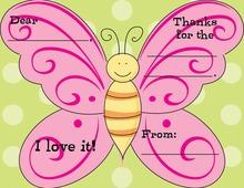 Butterfly Fun Kids Fill-in Thank You Cards