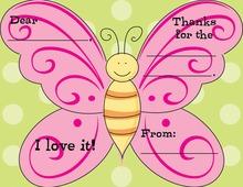 Butterfly Fun Kids Fill-in Thank You Cards