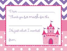 Gold Princess Crown on Light Pink Thank You Cards