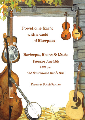 Music Instruments Party Invitations
