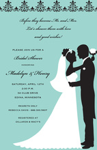 Couple's Silhouette Olive-Green Invitations