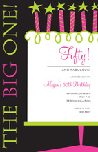 Pink Cake Birthday Invitations