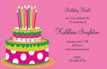 Pink Polka Dot Cake Invitations