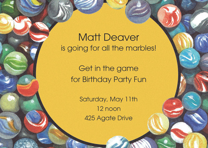 Kids Gaming Marbles Invitations