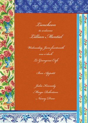 Parisian Floral Pattern Invitations