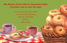 Breakfast Bagels Coffee Invitations