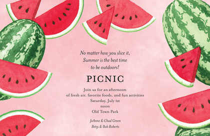 Fresh Watermelon Party Invitations