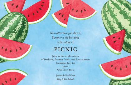 Fresh Watermelon Party Invitations