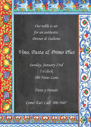 Italian Lifestyle Party Invitations