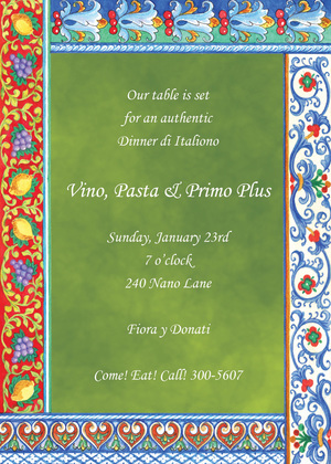 Italian Pottery Inspired Invitations