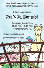 Animal Petting Zoo Invitations