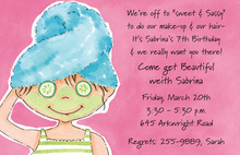 Wild Aqua Spa Sleepover Birthday Party Invitations