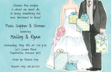 Watercolor Wedding Couple Invitation