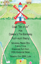 Golf Tease Simple White Invitation