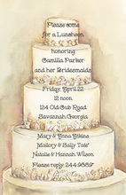 Simplified Wedding Cake Floral Decoration Invitations