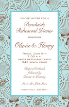 Inspired Decorated Shell Trio Beach Invitations