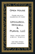 Formal Gold Damask Frame Modern Party Invitations